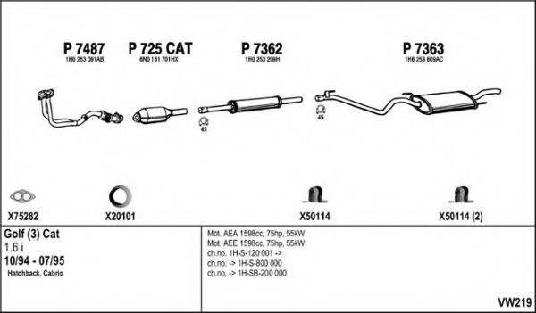Система выпуска ОГ FENNO VW219