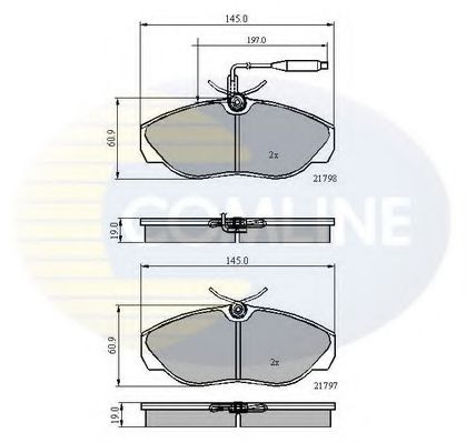 Комплект тормозных колодок, дисковый тормоз COMLINE CBP2219