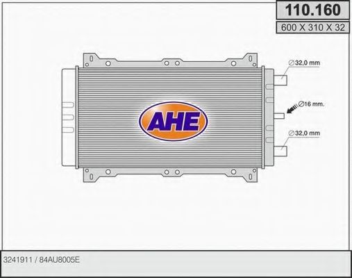 Радиатор, охлаждение двигателя AHE 110.160