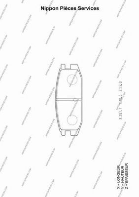 Комплект тормозных колодок, дисковый тормоз NPS MZ690022