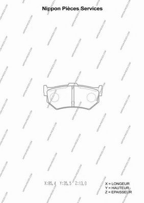 Комплект тормозных колодок, дисковый тормоз NPS BP2026