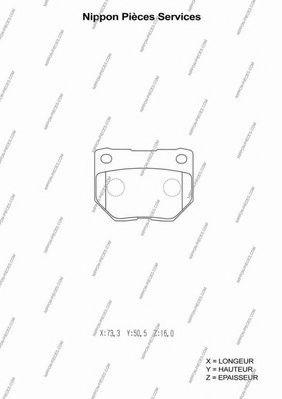 Комплект тормозных колодок, дисковый тормоз NPS GDB1007