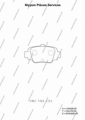 Комплект тормозных колодок, дисковый тормоз NPS 36849