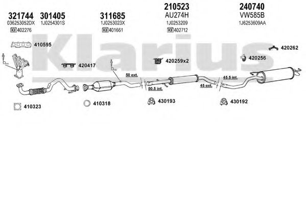 Система выпуска ОГ KLARIUS 930889E