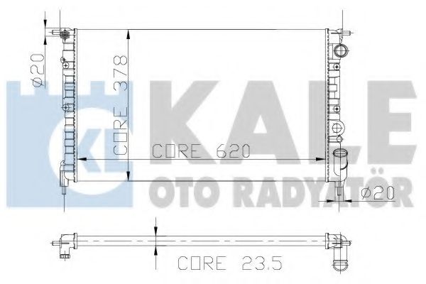 Радиатор, охлаждение двигателя KALE OTO RADYATÖR 108200