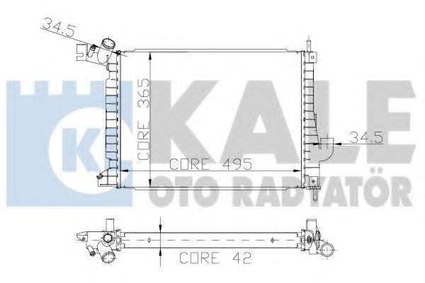 Радиатор, охлаждение двигателя KALE OTO RADYATÖR 179800