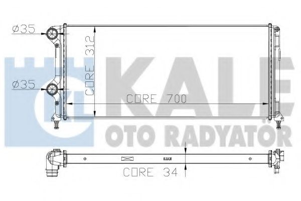 Радиатор, охлаждение двигателя KALE OTO RADYATÖR 235600