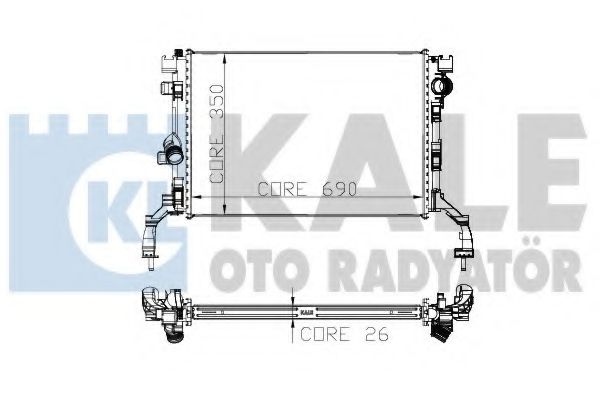 Радиатор, охлаждение двигателя KALE OTO RADYATÖR 273700