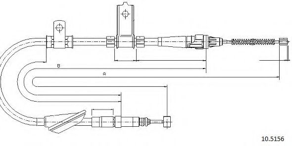 Трос, стояночная тормозная система CABOR 10.5156