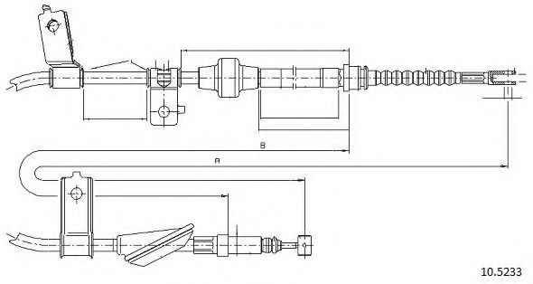 Трос, стояночная тормозная система CABOR 10.5233