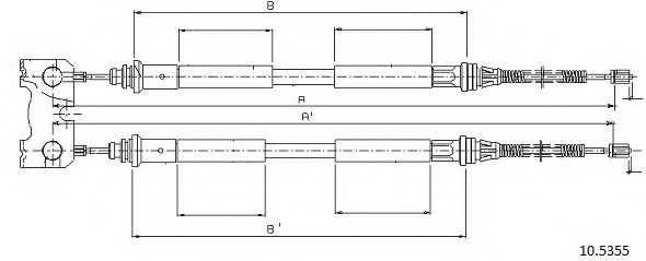 Трос, стояночная тормозная система CABOR 10.5355