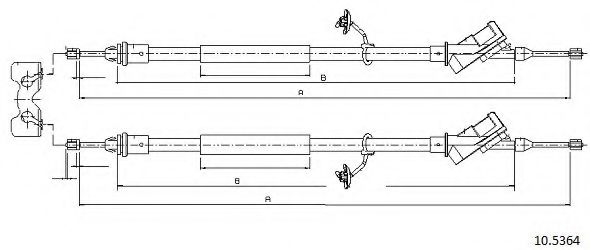 Трос, стояночная тормозная система CABOR 10.5364