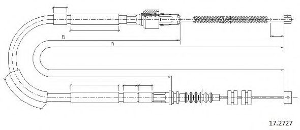 Трос, стояночная тормозная система CABOR 17.2727