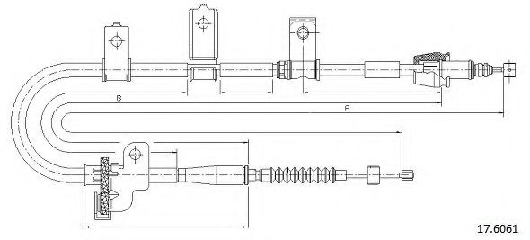 Трос, стояночная тормозная система CABOR 17.6061