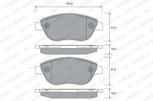 Комплект тормозных колодок, дисковый тормоз WEEN 151-2674