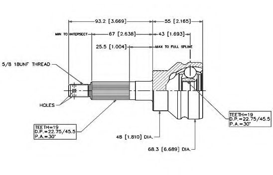 Шарнирный комплект, приводной вал VEMA 18403