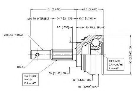 Шарнирный комплект, приводной вал VEMA 18458