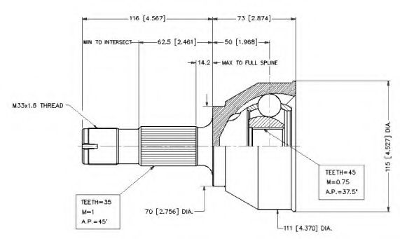 Шарнирный комплект, приводной вал VEMA 18548