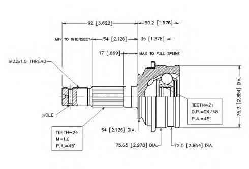 Шарнирный комплект, приводной вал VEMA 18604