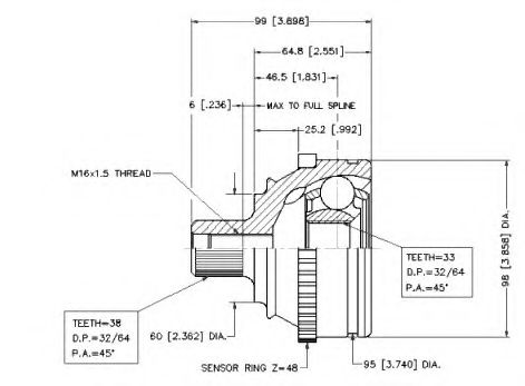 Шарнирный комплект, приводной вал VEMA 18613