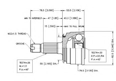 Шарнирный комплект, приводной вал VEMA 18637
