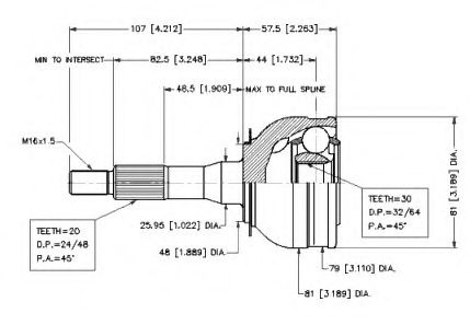 Шарнирный комплект, приводной вал VEMA 18645