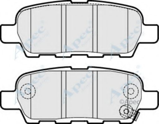 Комплект тормозных колодок, дисковый тормоз APEC braking PAD1826