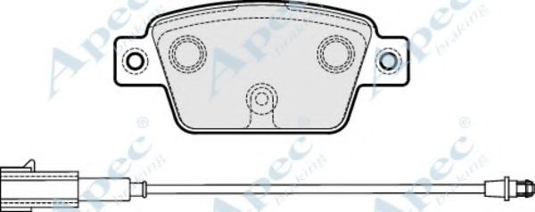 Комплект тормозных колодок, дисковый тормоз APEC braking PAD1990