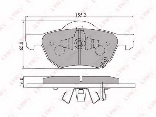 Комплект тормозных колодок, дисковый тормоз LYNXauto BD-3413