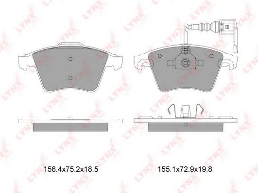 Комплект тормозных колодок, дисковый тормоз LYNXauto BD-8001