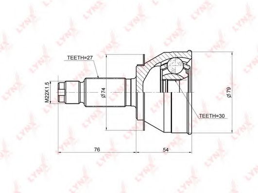 Шарнирный комплект, приводной вал LYNXauto CO-3679