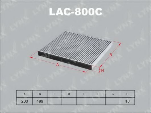 Фильтр, воздух во внутренном пространстве LYNXauto LAC-800C