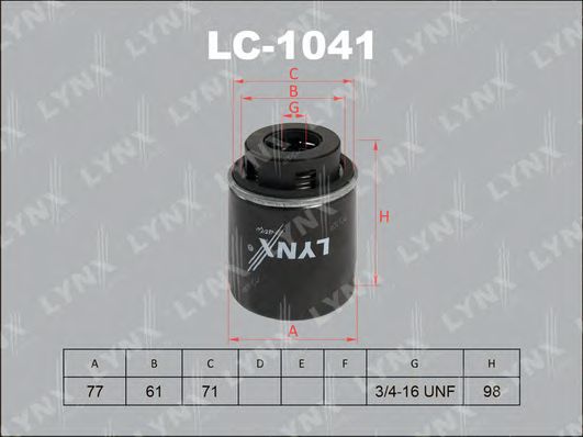 Масляный фильтр LYNXauto LC-1041