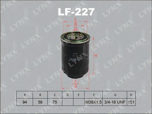 Топливный фильтр LYNXauto LF-227