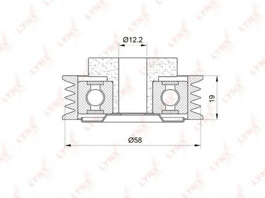 Натяжной ролик, поликлиновой  ремень LYNXauto PB-5028