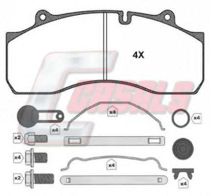 Комплект тормозных колодок, дисковый тормоз CASALS BKM143