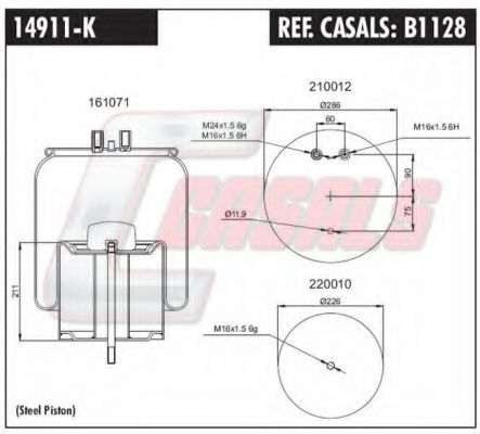 Кожух пневматической рессоры CASALS B1128