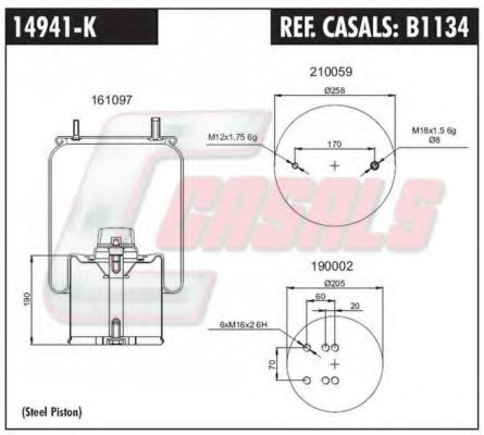 Кожух пневматической рессоры CASALS B1134