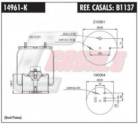 Кожух пневматической рессоры CASALS B1137