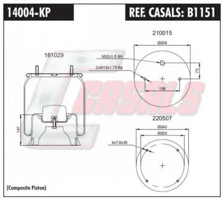 Кожух пневматической рессоры CASALS B1151