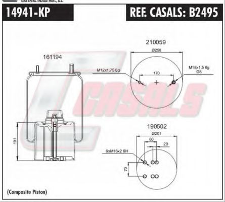 Кожух пневматической рессоры CASALS B2495