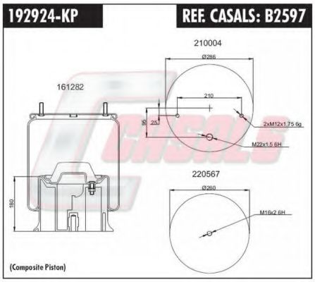 Кожух пневматической рессоры CASALS B2597