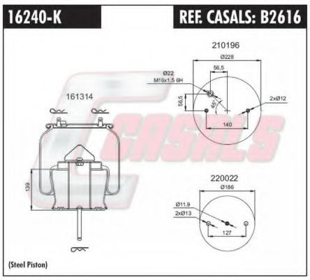 Кожух пневматической рессоры CASALS B2616