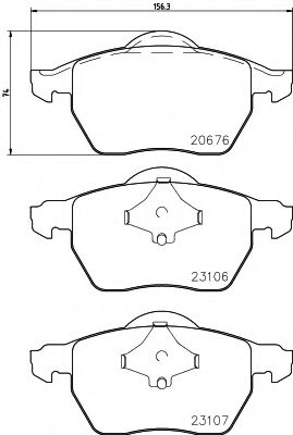 Комплект тормозных колодок, дисковый тормоз HELLA PAGID 8DB 355 006-921