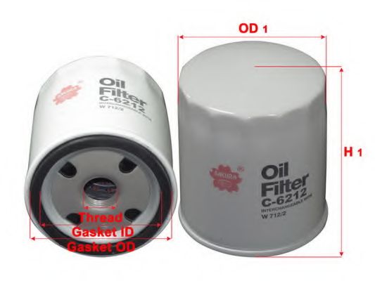 Масляный фильтр SAKURA  Automotive C-6212