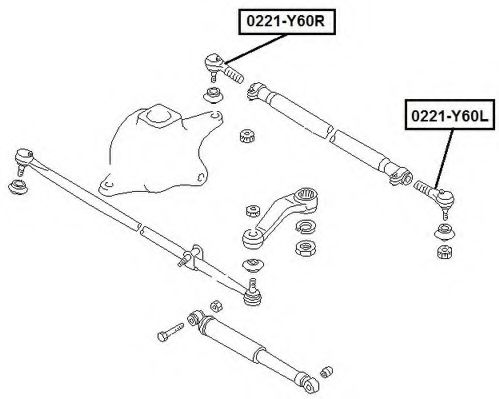 Наконечник поперечной рулевой тяги ASVA 0221-Y60L