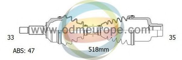 Приводной вал ODM-MULTIPARTS 18-001291