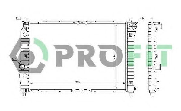 Радиатор, охлаждение двигателя PROFIT PR 1703A1