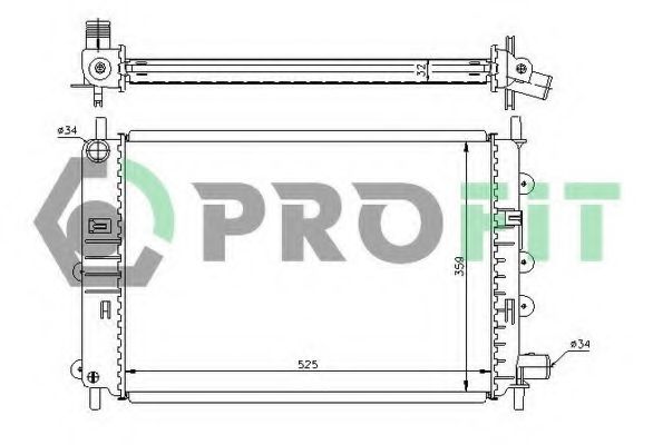 Радиатор, охлаждение двигателя PROFIT PR 2530A1