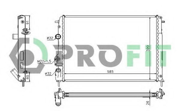 Радиатор, охлаждение двигателя PROFIT PR 6040A1